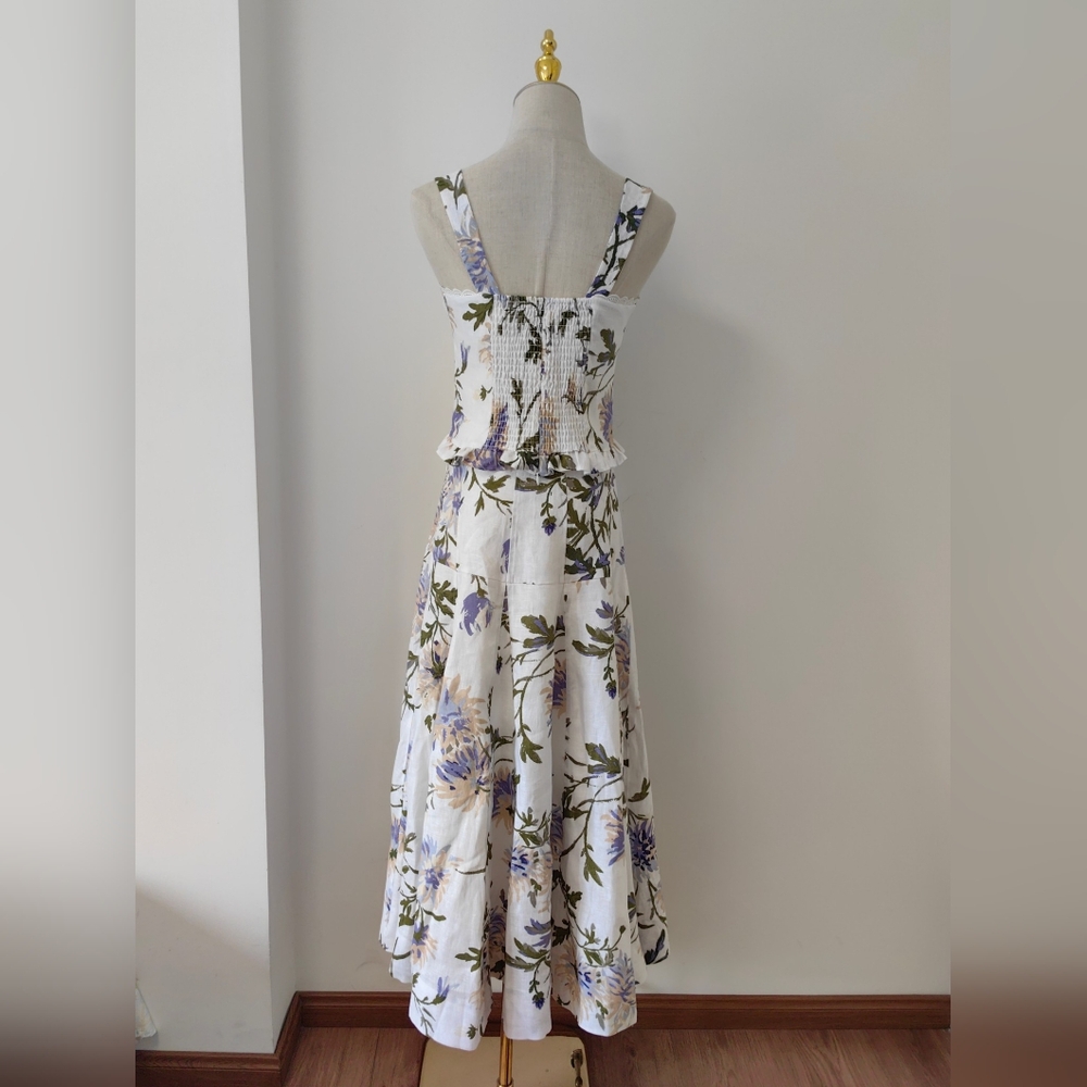 Reformation Anatolia Linen Two Piece Top And Skirt Set - Picture 6 of 15